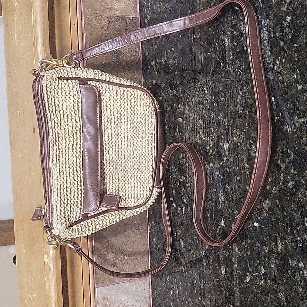 Algodon Crossbody leather Trim Purse Bag Pocketbook